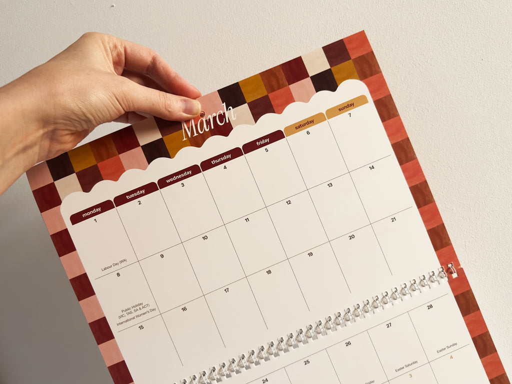 2026/27 Mid-Year Wall Calendar 'Tuscan Check'