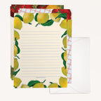 Mixed Pack of 'Fruits & Veg' Lined Letter Writing Stationery