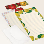 Mixed Pack of 'Fruits & Veg' Lined Letter Writing Stationery
