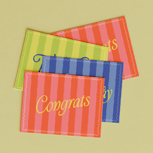 Mixed Occasions Boxed Card Set (6pk) - Chunky Stripe