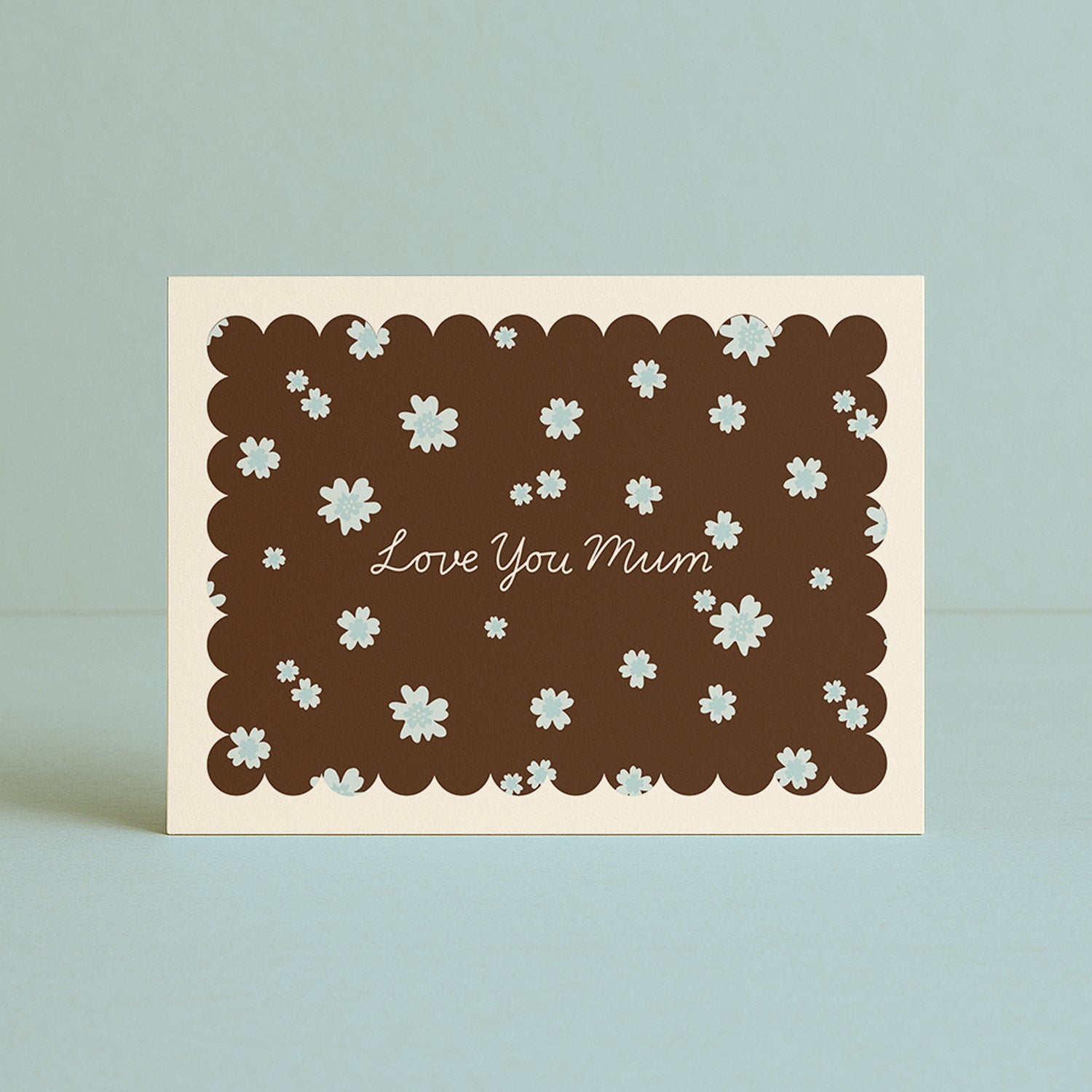 'Love You Mum' Blue Blossoms Card