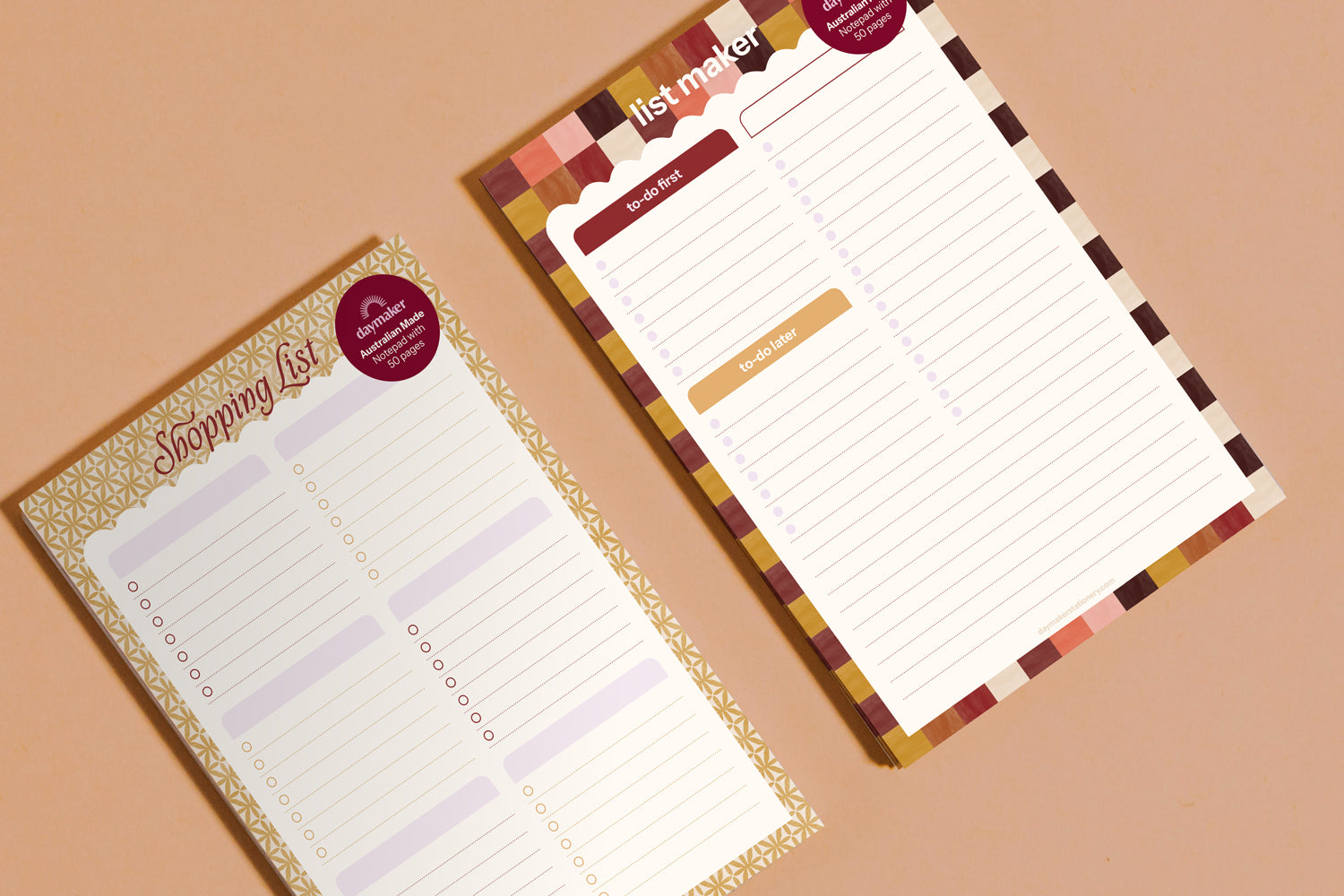 List Maker Notepad 'Tuscan Check'