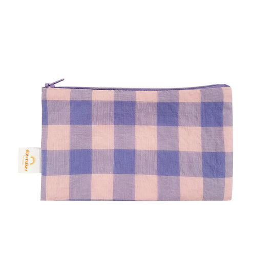 'Lilac Gingham' Linen Pencil Case (RRP $24.95)