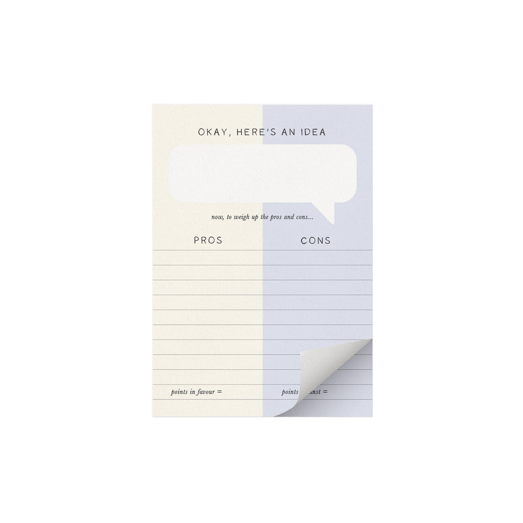 'Pros & Cons' Mini Notepad