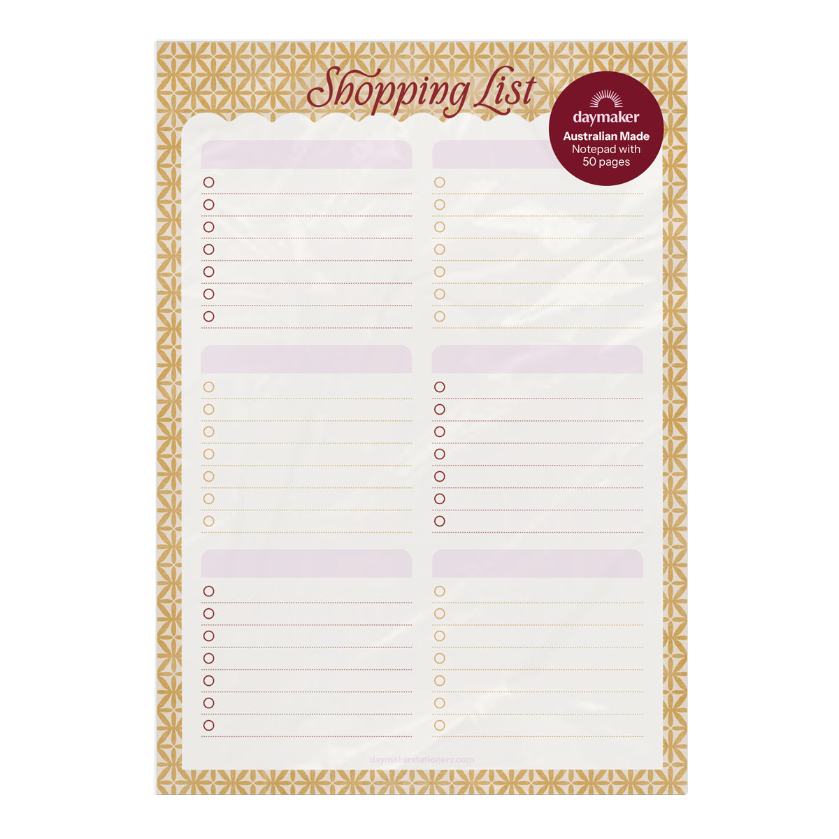 Magnetic Shopping List Notepad 'Fresco'