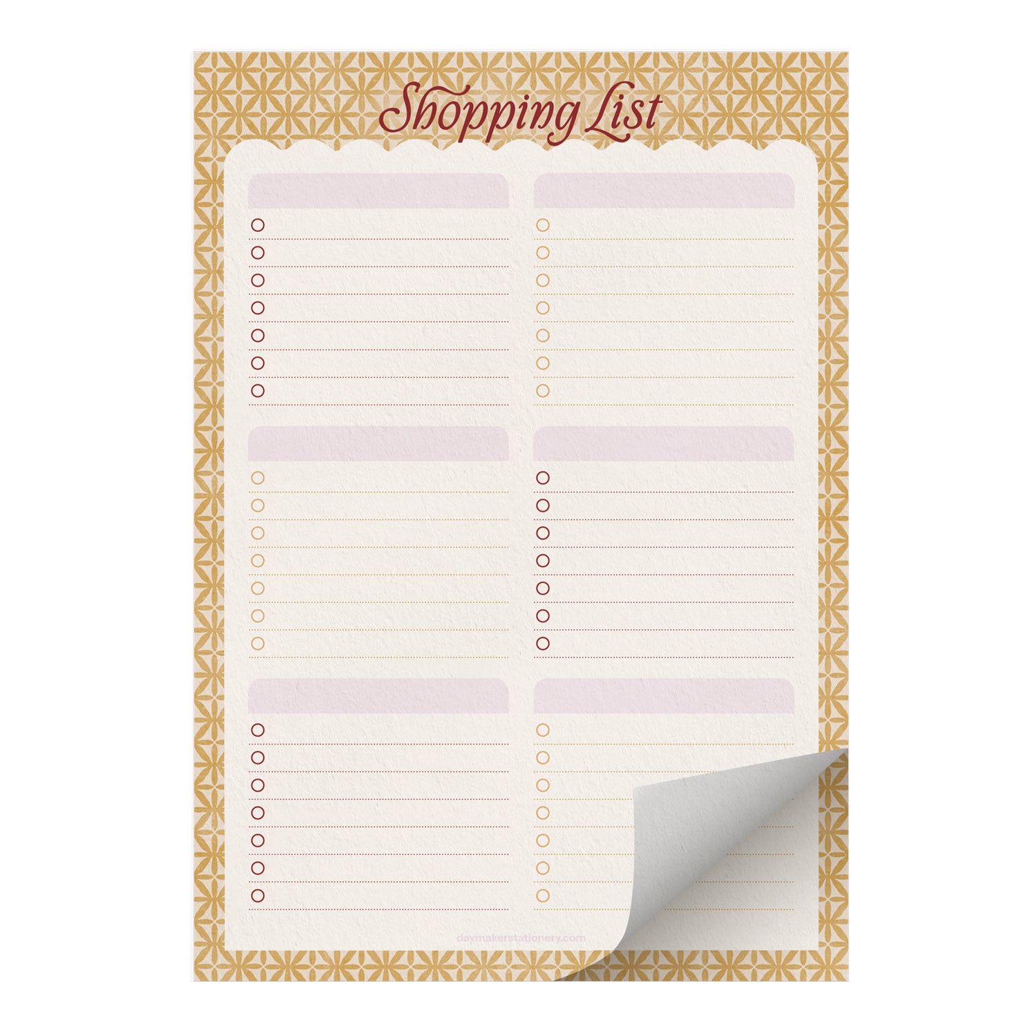 Magnetic Shopping List Notepad 'Fresco'