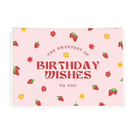 'Sweetest of Birthday Wishes' Pink Greeting Card