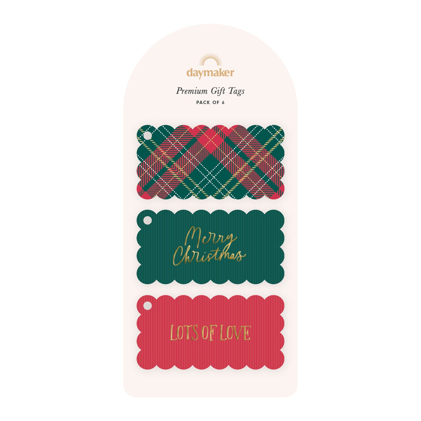 'Christmas Tartan' Gift Tags (6pk)