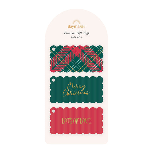 'Christmas Tartan' Gift Tags (6pk)