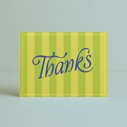'Thank You' Green Chunky Stripe Card