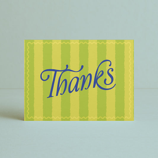 'Thank You' Green Chunky Stripe Card