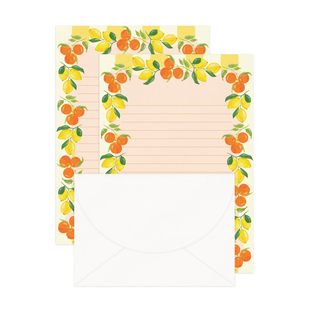 'Citrus Grove' Lined Letter Writing Stationery Set