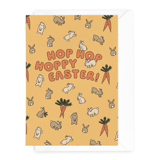 'Hop Hop Hoppy Easter' Bunnies Greeting Card