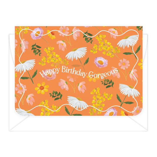 'Happy Birthday Gorgeous' Flower Fields Greeting Card