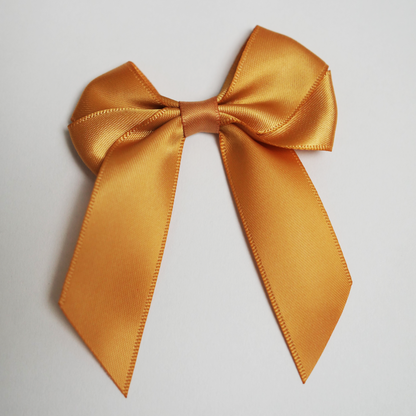 'Amber-Gold' Pre-Made Silky Satin Double Bow