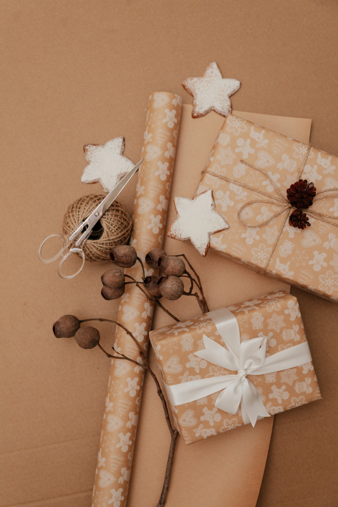 'Christmas Biscuits' Kraft Wrapping Paper Roll