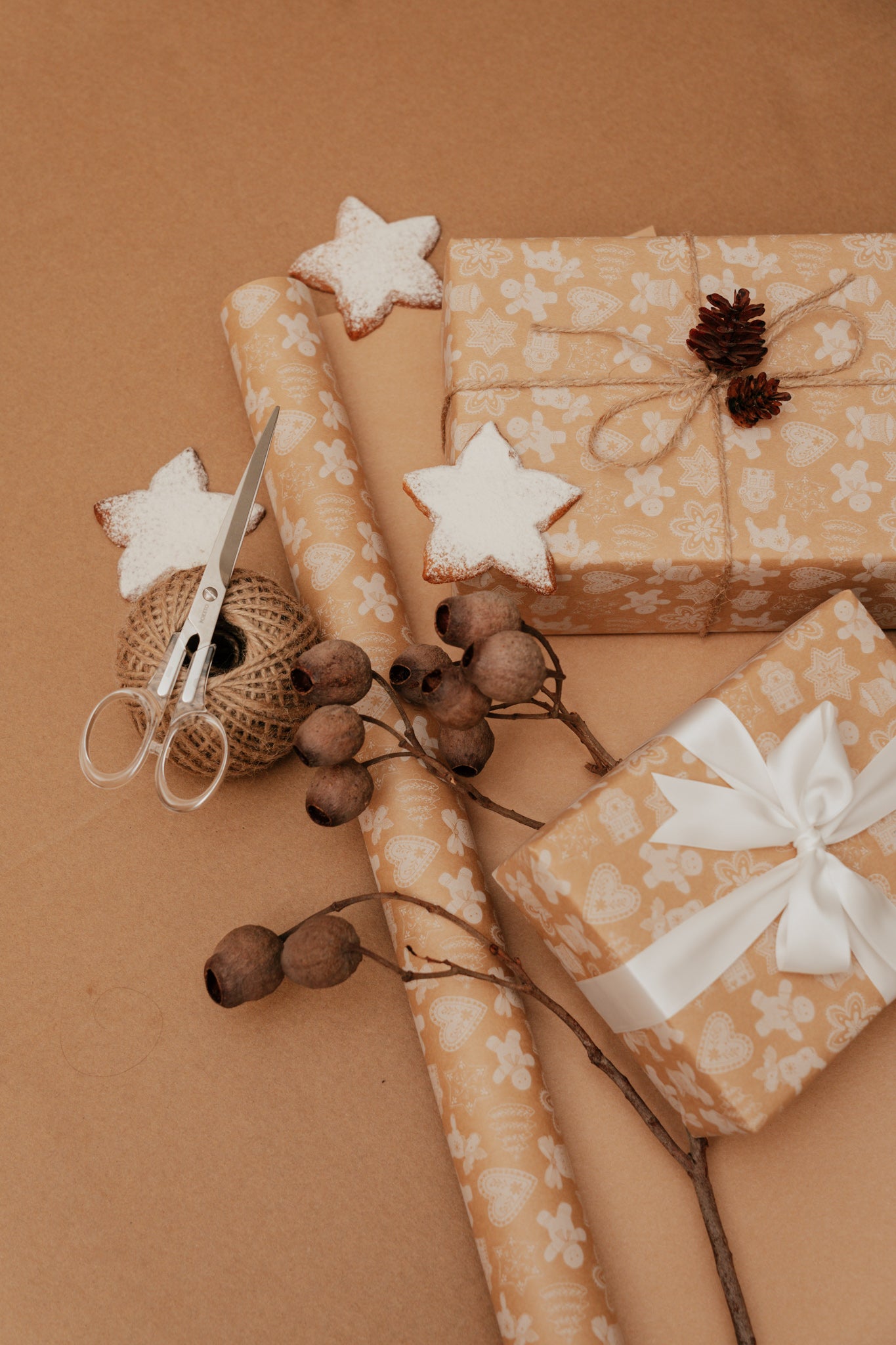 'Christmas Biscuits' Kraft Wrapping Paper Roll