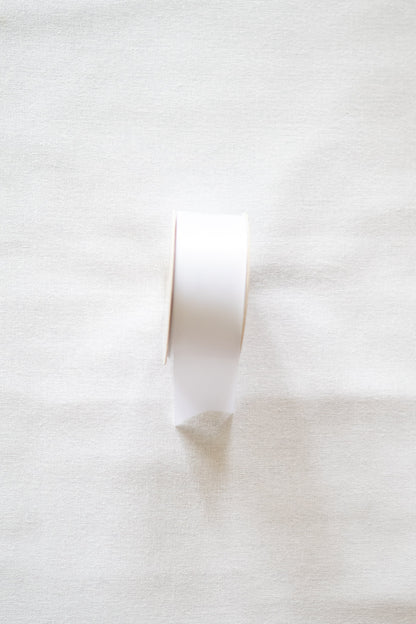 'White' Silky Satin Ribbon (15m)