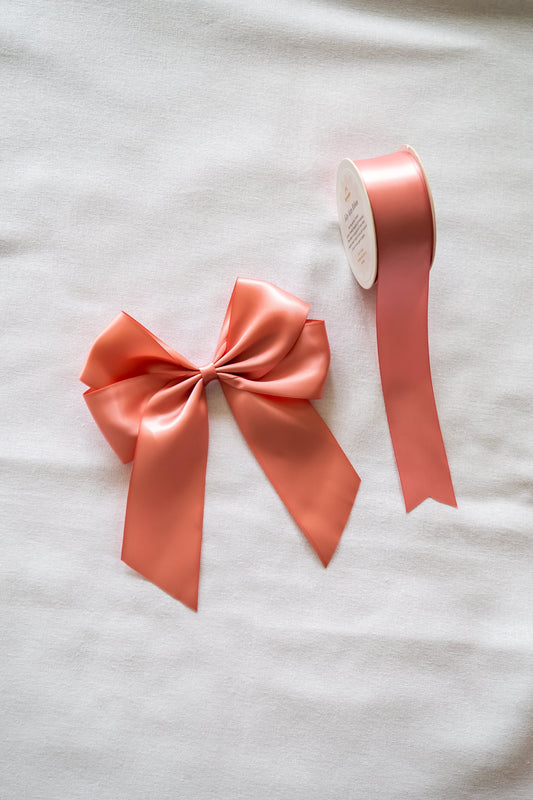 'Blush' Pre-Made Silky Satin Double Bow