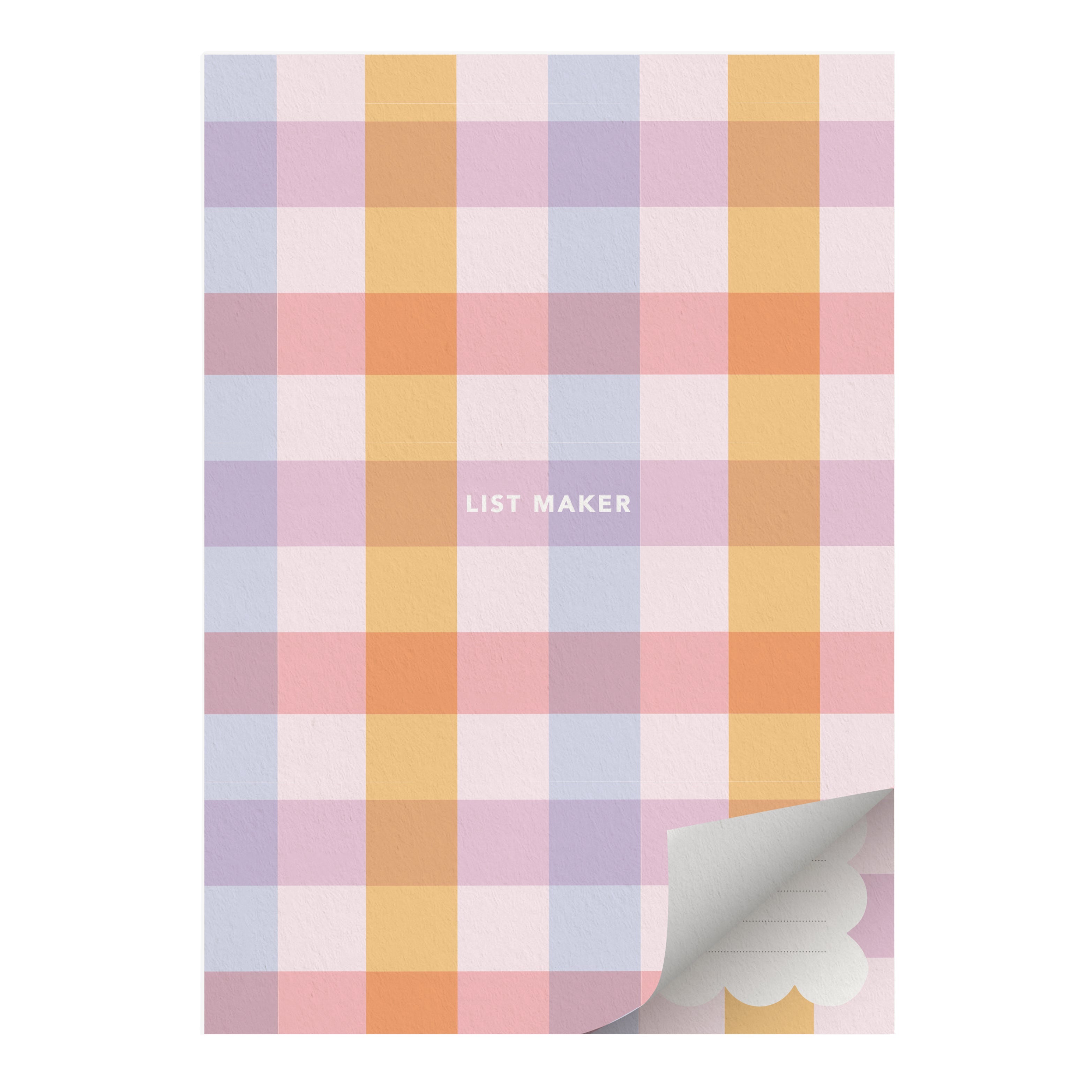 Sunshine Gingham 'List Maker' Notepad