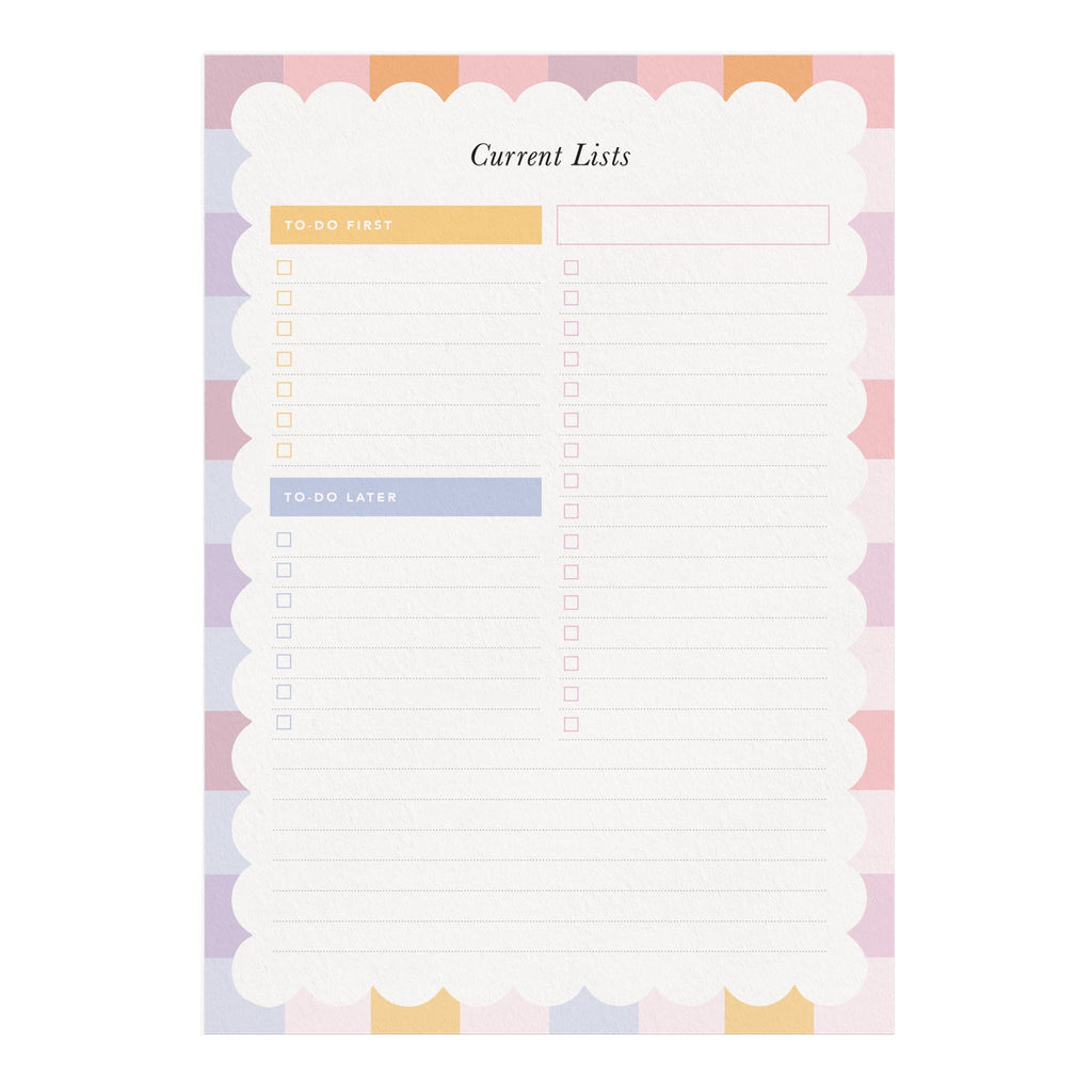 Sunshine Gingham 'List Maker' Notepad