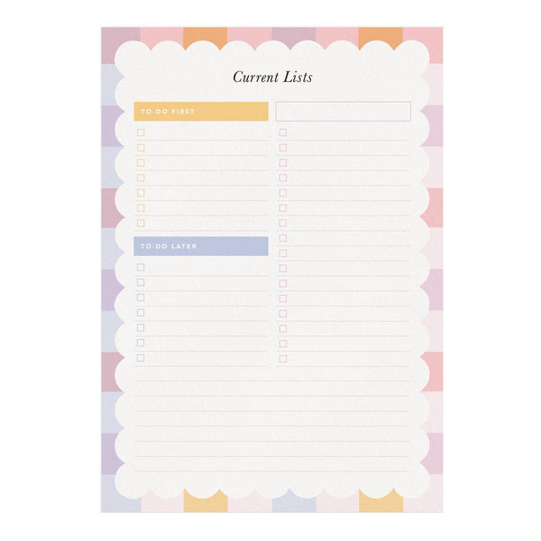 Sunshine Gingham 'List Maker' Notepad