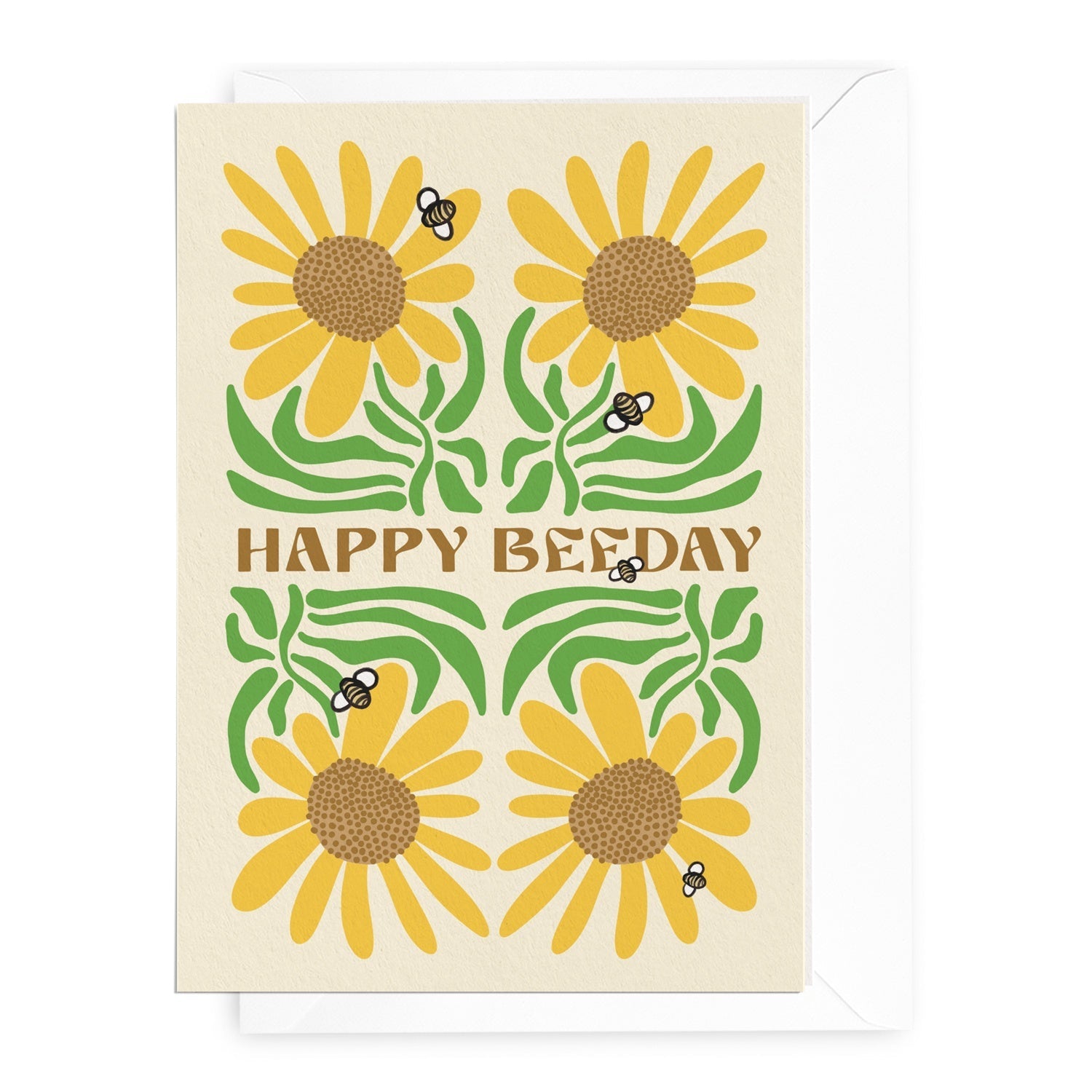 'Happy Bee-Day' Sunflowers Greeting Card