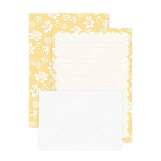 'Yellow Daffodils' Lined Letter Writing Stationery