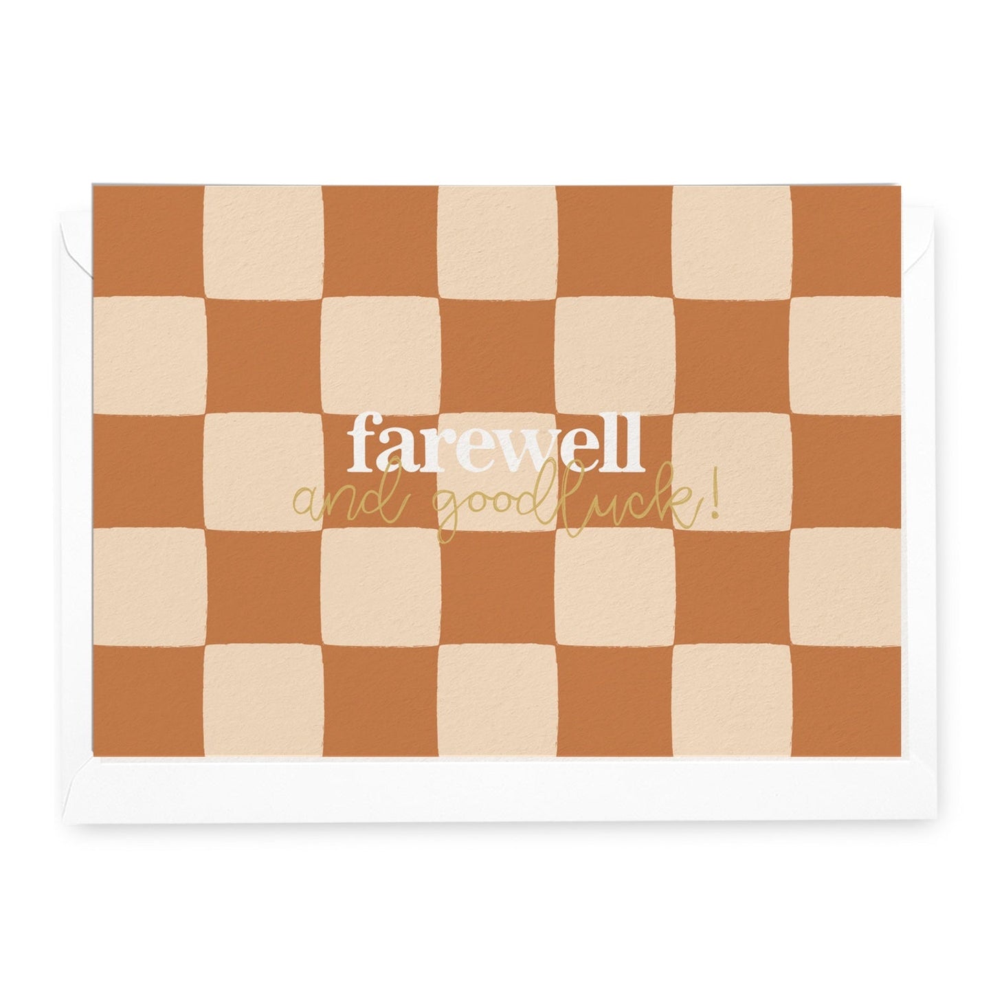 'Farewell & Goodluck' Check Greeting Card