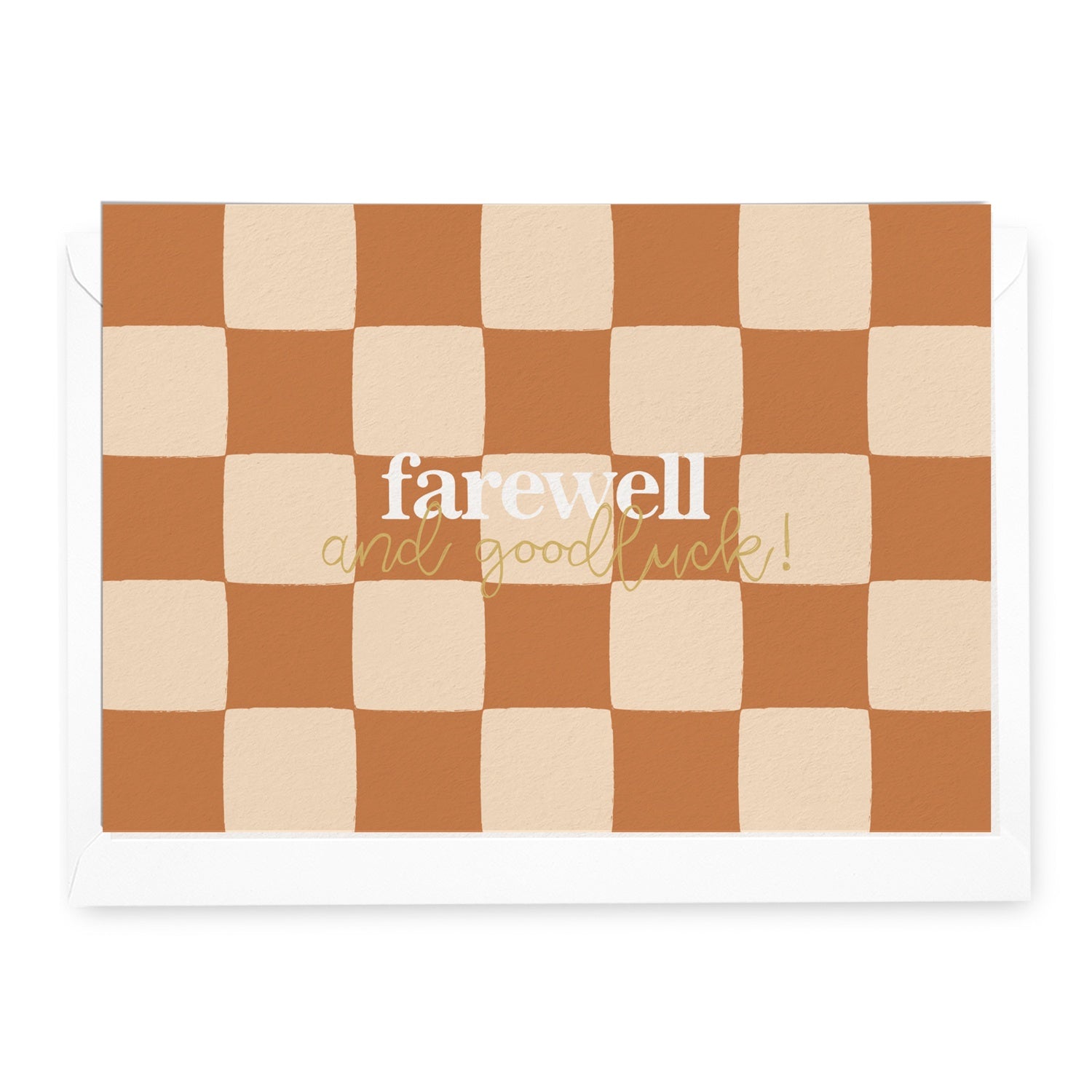 'Farewell & Goodluck' Check Greeting Card
