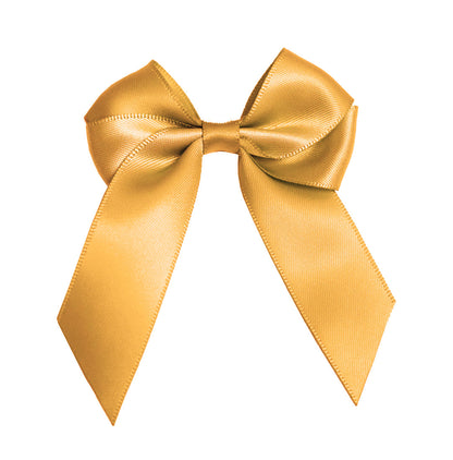 'Amber-Gold' Pre-Made Silky Satin Double Bow