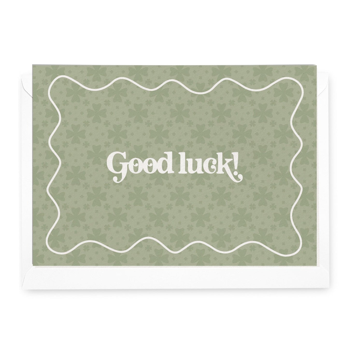 'Good Luck' Clover Greeting Card