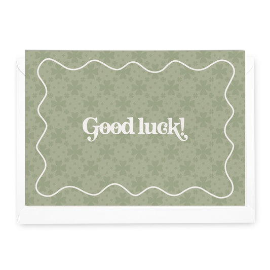 'Good Luck' Clover Greeting Card