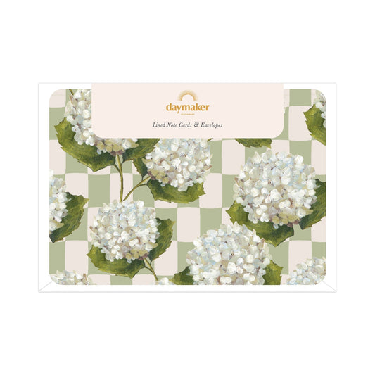 Lined 'Hydrangea' Note Cards & Envelopes (6pk) - Honest Paper - 5061008170428