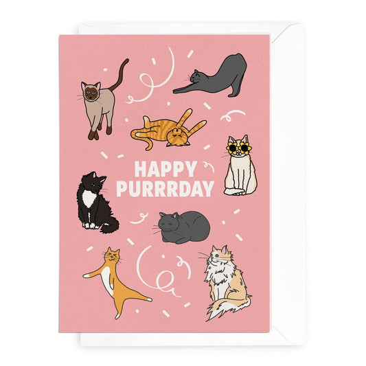 'Happy Purrrday' Cats Greeting Card