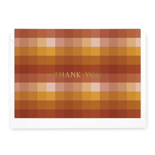 'Thank You' Gingham Sunset Greeting Card